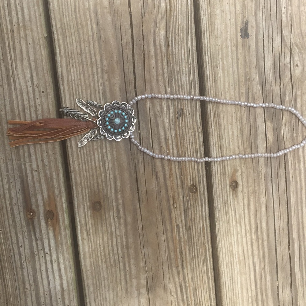 Boho Leather Pendant Necklace